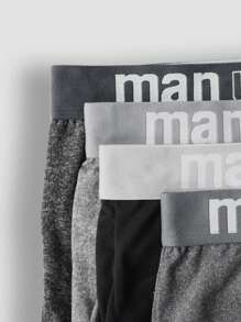 Manfinity Underwear&Sleepwear Basics Mutande da uomo confortevoli e morbide con patch a motivo di lettere, vita elastica