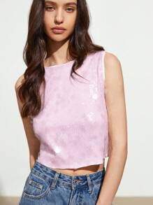 Aveloria Affinna Summer Fashion Solid Color Sequin Cropped Camisole