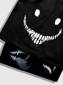 ROMWE MEN Street Life Conjunto de pantalones cortos y camiseta de tirantes con estampado de dibujos animados para hombre - Negro - Ver 8