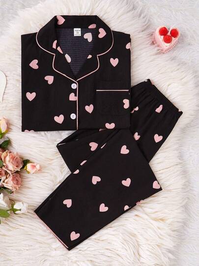 2pcs Teen Girls Apricot Butterfly Print Long Sleeve Cardigan And Pants, Comfortable Casual Loungewear Set