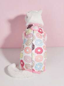 1 件柔软轻便猫咪绝育服轻便，钩环闭合，四腿设计，温暖猫咪护理服 - 彩色 - 查看 2