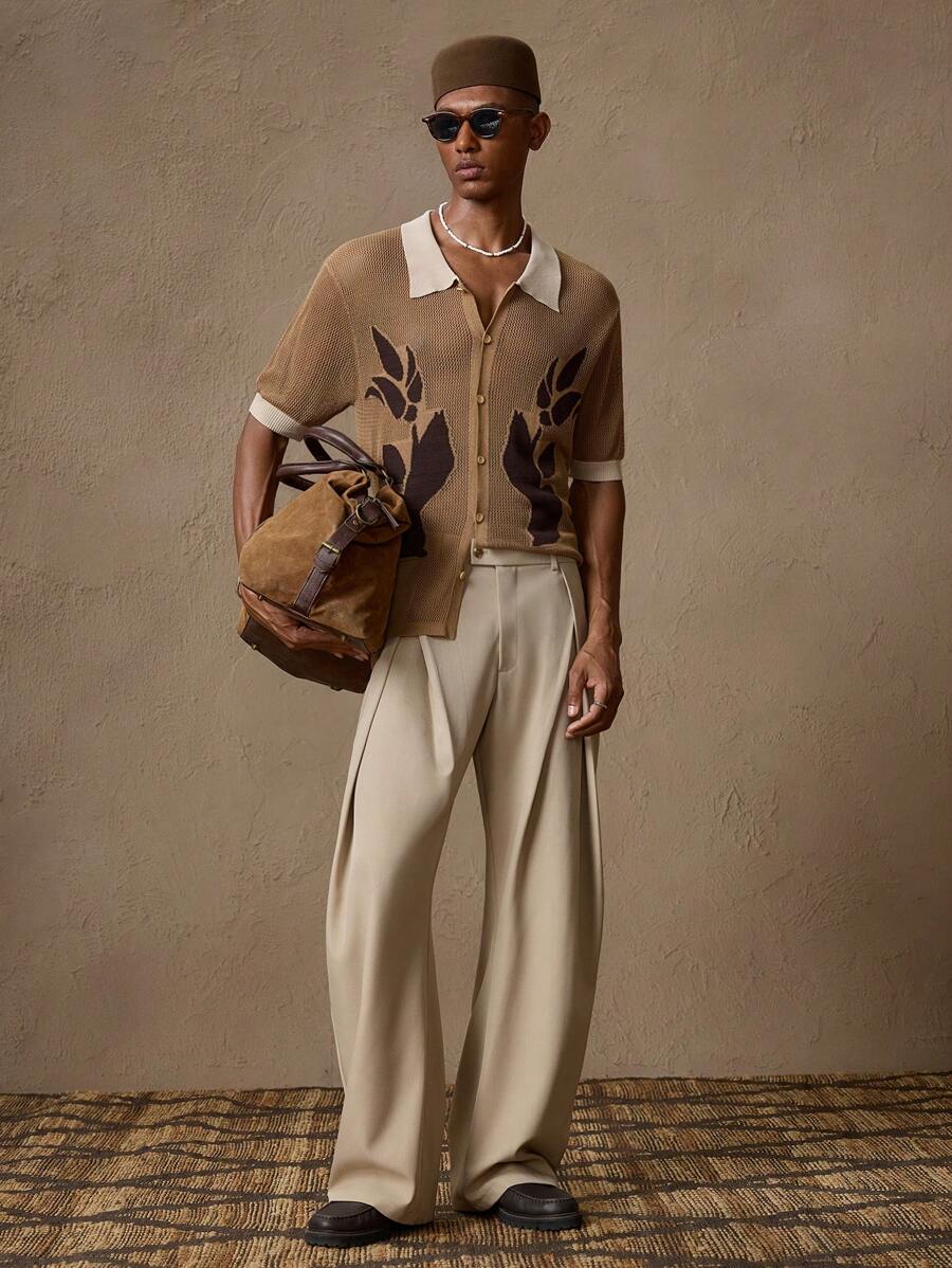 AKNOTIC Business Casual 男士休闲宽松弹力腰直筒卡其裤，适合夏季、度假、日常穿着、派对、情侣装，男士礼物 - 白色 - 查看 1