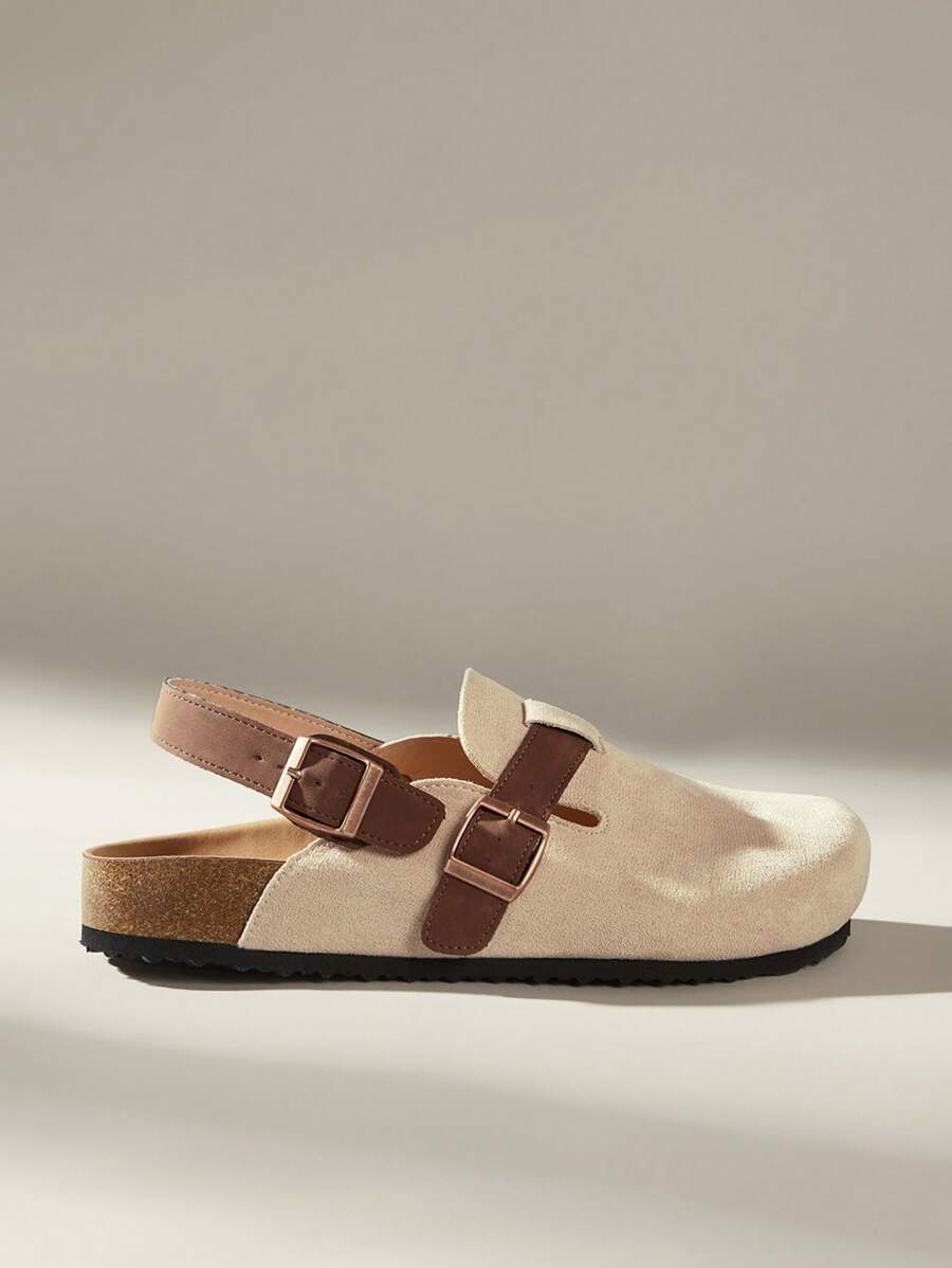 Solecia Women's Spring/Autumn New Thick Bottom Slip-On Mule Shoes, Closed Toe For Christmas - Apricot - View 1