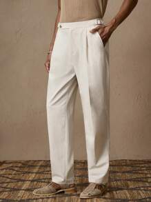 AKNOTIC AKNOTIC X Nawaf Alabid Pantalones rectos de lino tejido con cintura elástica para hombre, adecuados para el verano, vacaciones, uso diario, fiestas, parejas, regalos, escuela