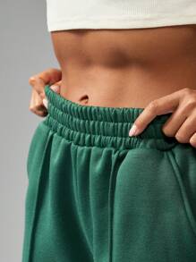 Missguided x Playboy Tennis Club Wide Leg Athletic Sweatpants Cozy Loungewear Fall Winter Workout Jogging Exercise Casual Sport Streetwear Y2K Fashion - Green - View 5