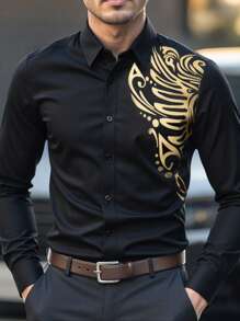Manfinity AFTRDRK Camisa de manga larga para hombre, de moda para el verano