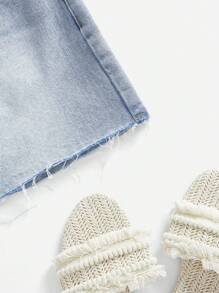 Breezaya 夏季休闲洗水牛仔迷你裙 - 淺色水洗藍 - 查看 5