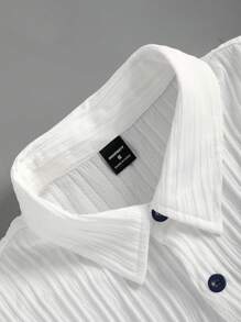 Manfinity Homme Men's Solid Color Short Sleeve Single-Breasted Shirt And Casual Shorts Set