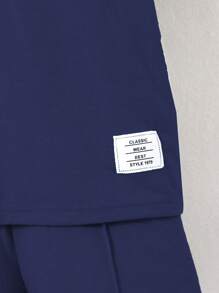 SHEIN Set de 2 piezas con camisa polo de manga corta y color liso + shorts para niño, informal