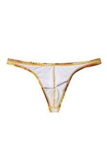Manfinity Swimmode Men's Tie Dye Print Thong Bikini Briefs For Beach