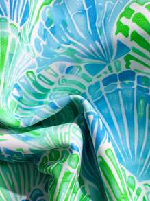 Swim Mod Summer 2 Pieces Swimsuit, Random Print Strap Top And High Cut Bottoms, Beach Holiday Bikini Set - Multicolor - View 6