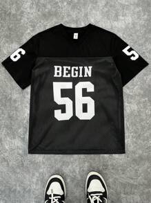 SHEIN Teen Boys' Casual Short Sleeve T-Shirt Sportswear, Sporty Streetwear Punk Rock Style For Daily, Party, Music Festival, Spring/Summer - Black - View 1