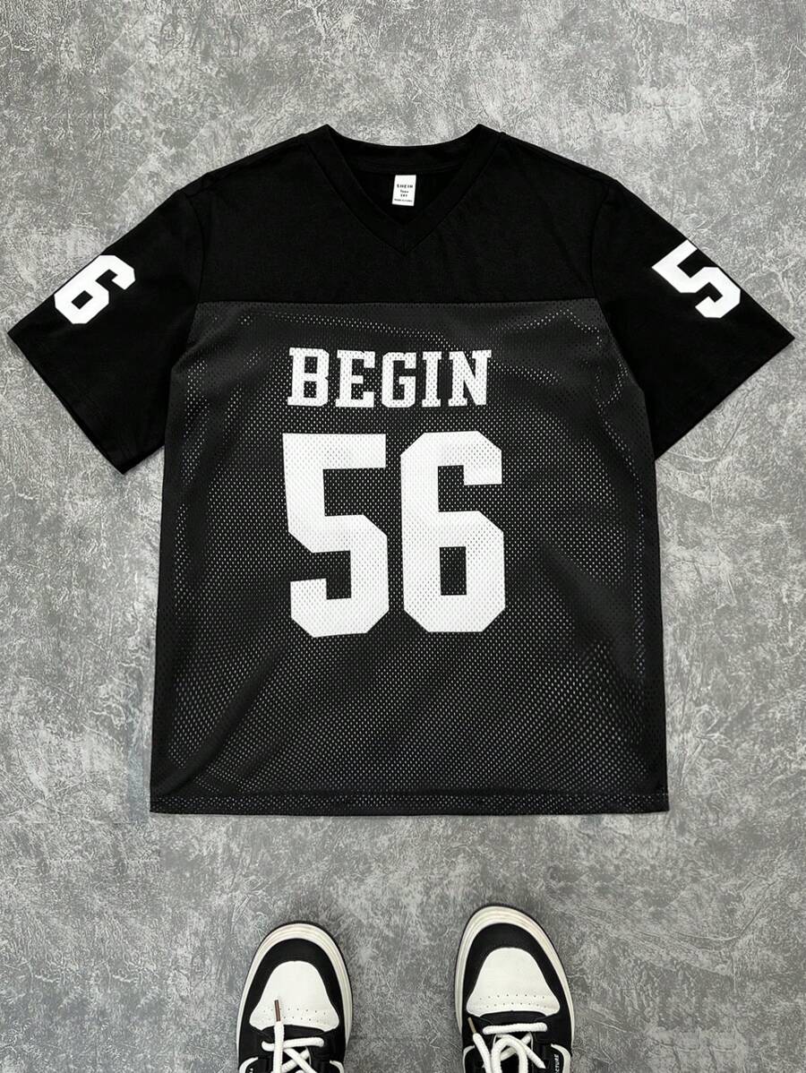 SHEIN Teen Boys' Casual Short Sleeve T-Shirt Sportswear, Sporty Streetwear Punk Rock Style For Daily, Party, Music Festival, Spring/Summer - Black - View 1