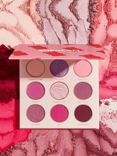 SHEGLAM Paleta De Sombras De Ojos Love Candy De 9 Colores, Metalizada, Mate Y Brillante, Rosa Malva Polvoriento, Ultrapigmentada, Suave Y Combinable, Sombras De Ojos Con Estilo , Regalos De Navidad Y , Sombras De Ojos En Rosa Brillos Marca Belleza Maquillaje CosméTico Para Mujeres NiñAs Perfecto Para OtoñO Invierno Ideal Para Y2K Elegante Moda Adecuado Para CumpleañOs Navidad Presente Fiesta Listo Mejor Color