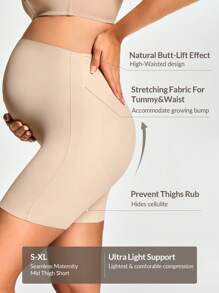 SHEIN Shape Prenda de control moldeable sin costuras de unicolor y tiro alto para mujeres embarazadas