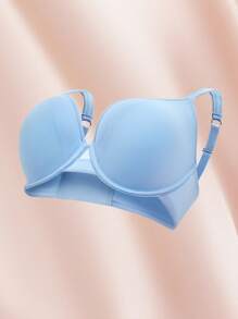 LUVLETTE Sujetador básico azul con soporte de curva de ensueño, cobertura total suave y correas anchas que dan efecto push-up - Celeste - Ver 12