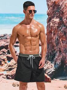 Surfspeed Traje de baño de unicolor para hombres, de moda apropiado para el verano - Negro - Ver 4