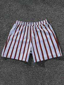 Manfinity RSRT Quần short nam cạp chun kẻ sọc rộng rãi Quần áo nam Quần short nam Bộ quần short nam Quần short nam Quần short nam Thường ngày - Màu xanh nhạt - Xem 3