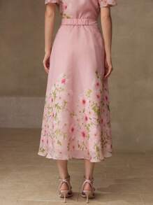 MOTF PREMIUM FLORAL PRINT ZIPPER SKIRT