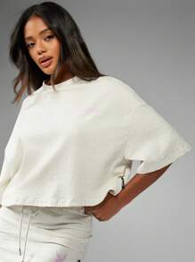 Missguided x Playboy Oversized Cropped Athletic T-Shirt Loungewear Casual Relaxed Fit Spring Summer Workout Weekend Comfort Athleisure Wear