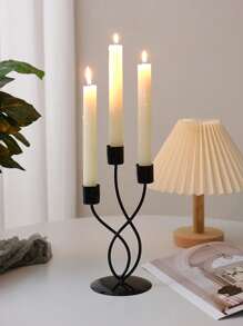 1 pieza Candelabro de estilo nórdico de lujo, decoración del hogar, accesorio para cena de velas con estilo vintage, decoración minimalista de mesa para Día de San Valentín, boda de San Valentín, cumpleaños