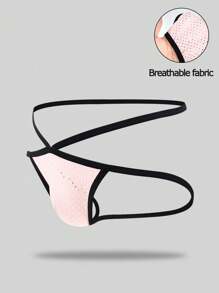 DrisQ Quần lót lọt khe viền tương phản cho nam - Màu Hồng baby - Xem 1