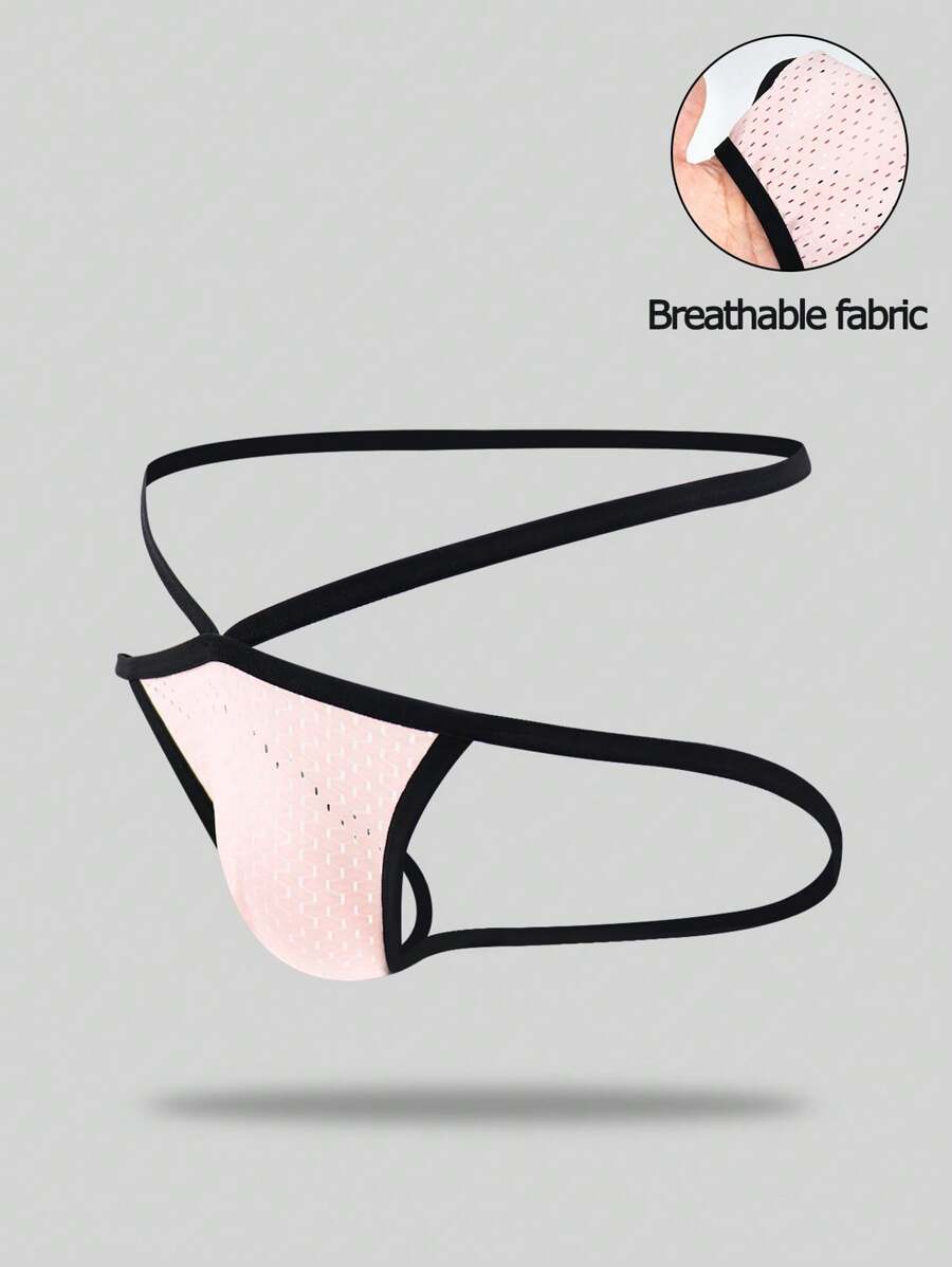 DrisQ Quần lót lọt khe viền tương phản cho nam - Màu Hồng baby - Xem 1