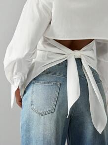 MISSGUIDED Professional Button-Down Collared Office Blouse Workwear Long Sleeve Fitted Career Top Business Casual Interview Shirt Work Essential Spring Fashion - White - View 5