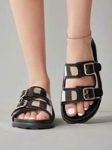Solecia Nuevas sandalias planas de verano para mujer, de moda y versátiles