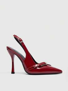 CUCCOO BIZCHIC Elegant Pointed Toe High Heel Ladies Pumps - Burgundy - View 4