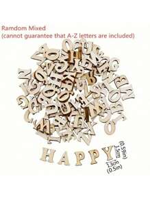 SHEIN 100/200pcs, Hot Log Vintage Color Wood English Letter Homemade Craft DIY Handmade Party Decoration Gift Birthday
