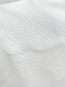 SHEIN Maternity White Top + Black & White Striped Print Tank + Black Pants 3-Piece Set - Multicolor - View 9