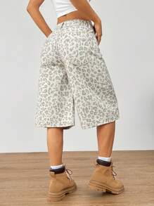 Muchica Cowboy For Women Summer Country Concert Leopard Print Shorts - Multicolor - View 2