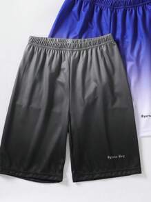 SHEIN 5 件/套 Tween Boy 休闲运动网眼面料渐变色工装短裤，适合夏季日常穿着和户外活动 - 彩色 - 查看 5