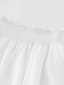 SHEIN Tween Girls' Casual Solid Color Skirt, Summer - White - View 4