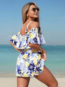 Swim Lushoire New Fashion "Beach Outfits For Women" Vacation Style Slimming Swimsuit Cover-Up Set, Suitable For Beach, Hot Spring - Multicolor - View 2