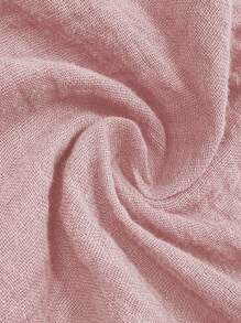 EMERY ROSE Plus Size Women Solid Color Short Sleeve Fashionable Summer Dress - Pink - View 8