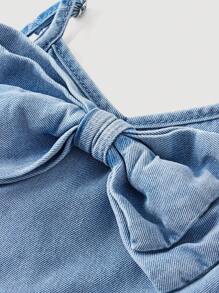 SHEIN Kleine Mädchen blaue Denim-Latzhose