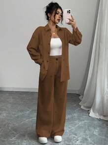 Chiquease 2 件套女士蝴蝶印花粉色夏季服装，适合外出、聚会、派对、返校 - 棕色 - 查看 5