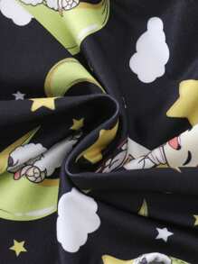 Set de 2 piezas de top sin mangas con estampado de oveja y pantalones cortos para niño pequeño, conjunto casual, lindo y cómodo para uso diario