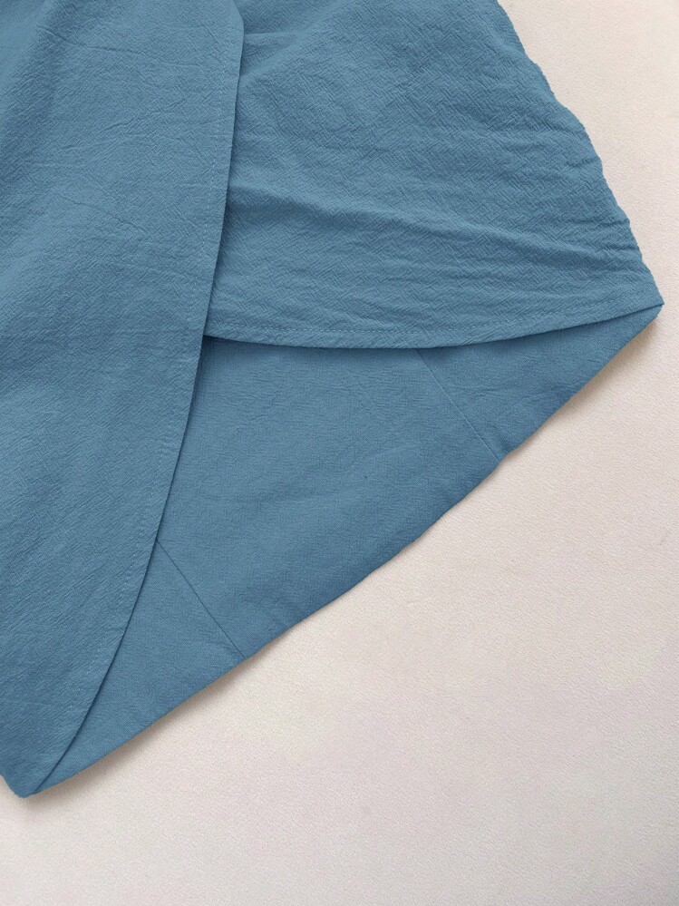 Travachic Top sin mangas casual con espalda descubierta y cruce frontal, para verano - Azul - Ver 3