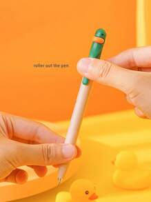 SHEIN Duck Pens Fingertip Small Pulley Roller Skating 0.5mm Ballpoint Black Color Gel Ink For Writing Office School Back To School
