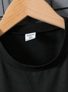 Teen Boy Colorblock Round Neck Short Sleeve T-Shirt And Shorts 2pcs/Set, Suitable For Summer - Green - View 3