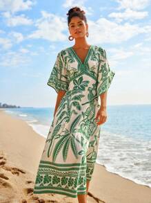 Travachic 热带印花连衣裙，时尚夏装 - 綠色 - 查看 2