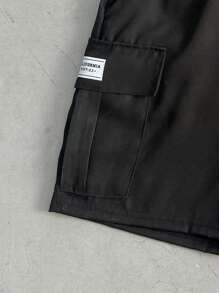 Genkimix Kids 1pc Boys' Black Casual Multi-Pocket Workwear Style Cargo Shorts, Spring/Summer - Black - View 5