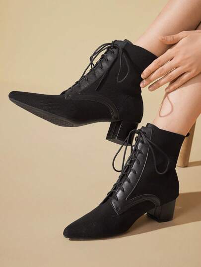 CUCCOO BASICS 时尚百搭纯色中筒高跟靴