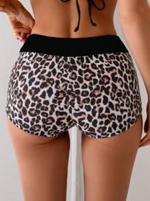 Swim SPRTY Women's Summer Beach Leopard Print Bikini Bottoms - Multicolor - View 2