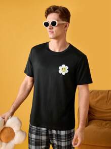 NotGurli Parte superior de pijama casual y básico para hombre