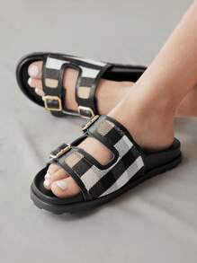 Solecia Nuevas sandalias planas de verano para mujer, de moda y versátiles