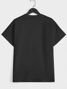 RueChic T-shirt décontracté d'été pour homme, col rond, manches courtes, motif lettre